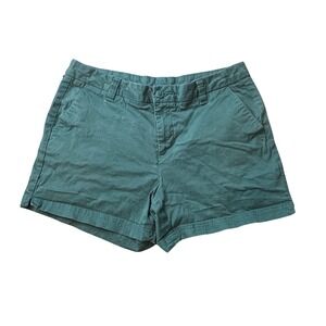 Magellan Outdoors Shorts Womens 12 Teal Green Chino Stretch Cotton Hiking Casual